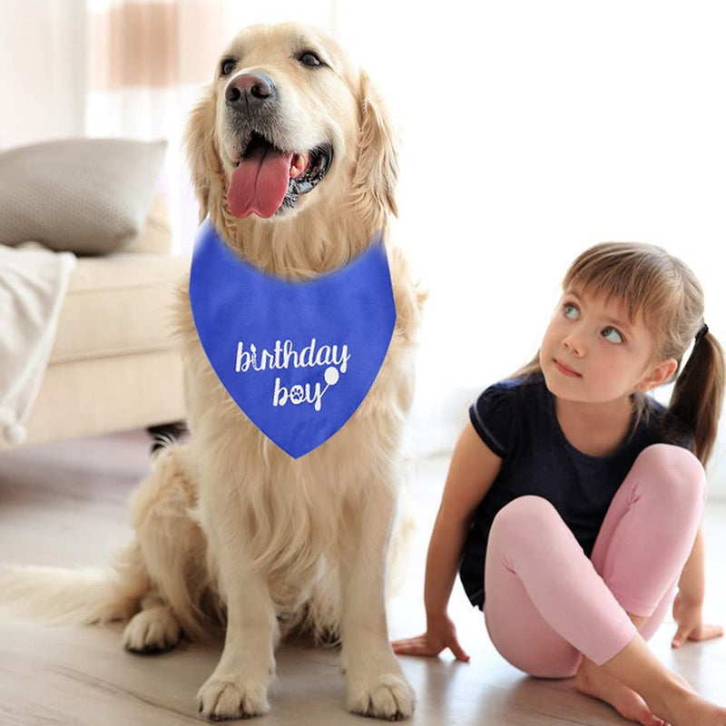nuoshen 2 Pcs Dog Birthday Bandana, Cotton Dog Scarf with Party Hat for Dog Pet Birthday Gift Decorations (Blue) Black - PawsPlanet Australia
