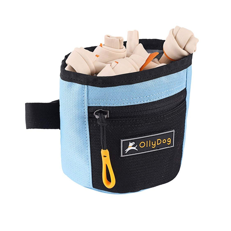 OllyDog Goodie Treat Bag, Dog Treat Pouch, Waist Belt Clip for Hands-Free Training, Lightweight Easy to Wear Pouch, Magnetic Closure, Dog Accessories, Travel Dog Treat Container Air Blue - PawsPlanet Australia