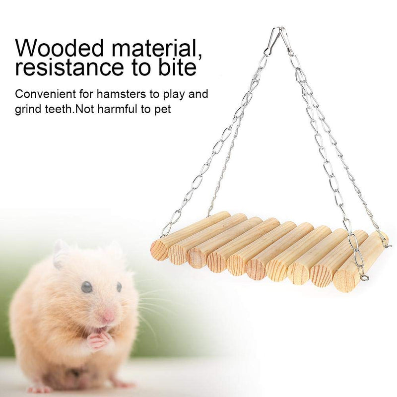 Zerodis 13 * 20cm Parrot Swing, Wooden Natural Log Swing Stripe Toy Parrots Hanging Swing for Chinchilla Squirrels Totoro Squirrel - PawsPlanet Australia