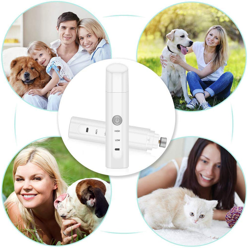 [Australia] - Nice Dream Pet Nail Grinder Electric Paw Trimmer Clipper Portable & Rechargeable Gentle Painless Paws Grooming Trimming Shaping Smoothing for Small Medium Large Dogs Cats 