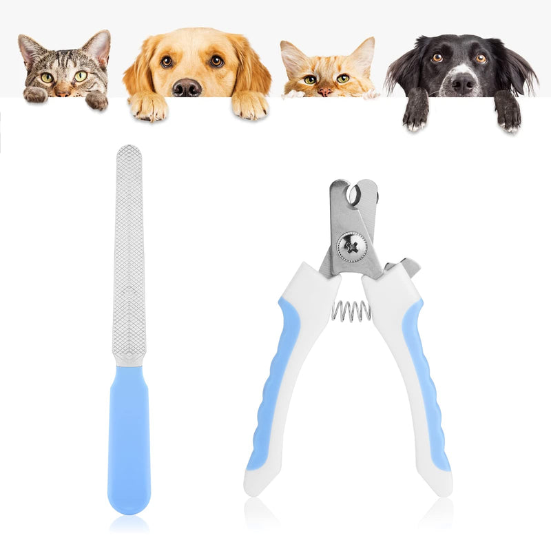 Molain Pet Nail Clippers, Dog Nail Clippers, Dog Nail File, Professional Pet Trimmer with Protective Guard and Safety Lock, Dog Claw Clippers for Dogs and Cats, Pet Paw Grooming(Blue) Blue - PawsPlanet Australia