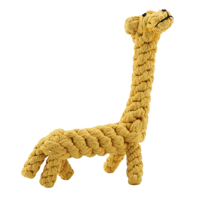 Dog Rope Toys Cute Dog Chew Toy Cotton Rope Bite Resistant Giraffe Design Pet Teeth Cleaning Gifts - PawsPlanet Australia