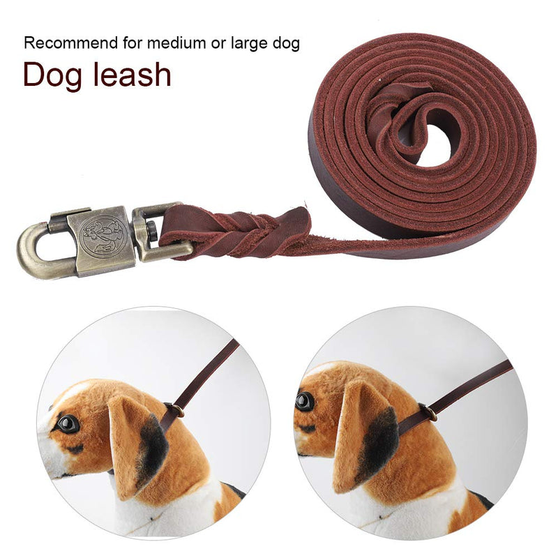 Pssopp Leather Dog Leash Soft Braided Dog Training Leash Strap Handmade Heavy Duty Pet Training and Walking Lead Rope for Large Medium Dogs - PawsPlanet Australia