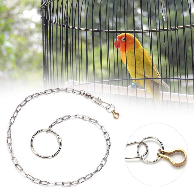 ViaGasaFamido Bird Leash, Stainless Steel Bird Foot Chain with Ring Parrot Ankle Foot Ring Anti-bite Outdoor Flying Training Rope(petit soleil) petit soleil - PawsPlanet Australia