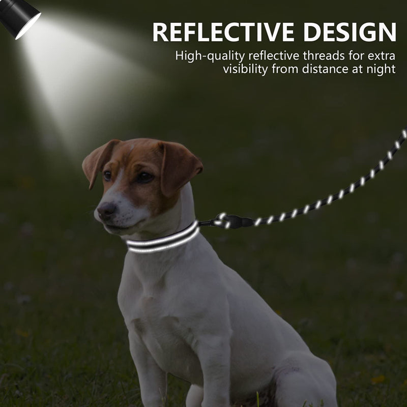 Dynmeow Reflective Dog Collar and Lead Set, Adjustable Pet Collar with Soft Neoprene Padded for Small Medium Large Dogs, Climbing Rope, Black, XS X-Small (Pack of 1) Black, Climbing Rope - PawsPlanet Australia