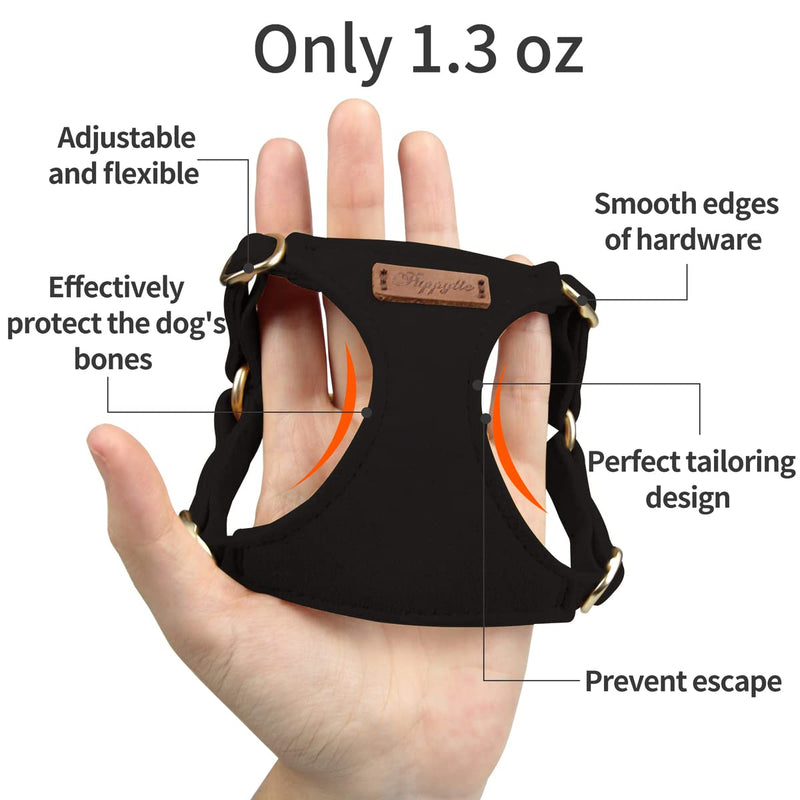 No Pull Dog Harness with Multifunction Dog Leash,Lightweight Pet Harness Vest and Soft Adjustable No Choke Escape Proof Cute Dog Harness for Puppies or Small Dogs,Medium Dogs or Large Dogs black XS - PawsPlanet Australia