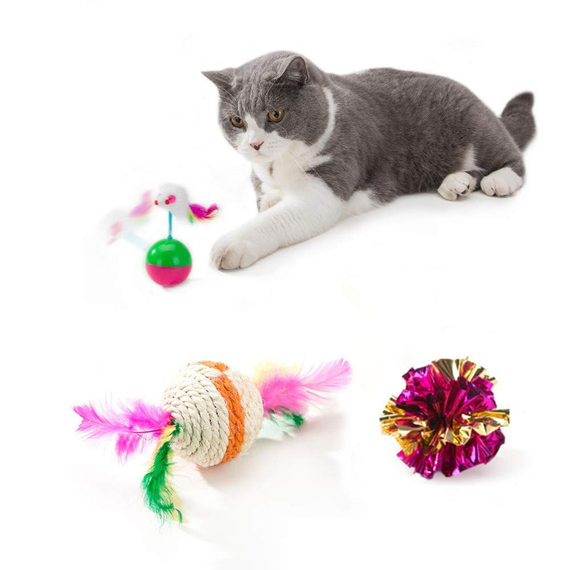 [Australia] - HIPIPET 21PCS Cat Toys Interactive Kitten Toys Assortments Tunnel Balls Fish Feather Teaser Wand Mice Basic 