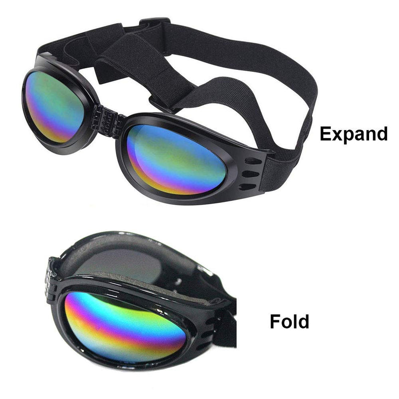 2 Pcs Dog Goggles, Adjustable Strap Dog Goggles Eye wear Protection for Travel Skiing, Black UV Protection Waterproof Sunglasses for Dog Black , Black - PawsPlanet Australia