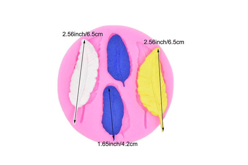 2pcs Feather and Angel Wing Silicone Mold for Clay,Cake,Chocolate,Cupcake,Resin,Fondant,Handcraft DIY Decoration - PawsPlanet Australia