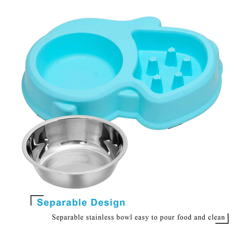 [Australia] - UPSKY Slow Feeder Dog Bowl Fun Feeder No Chocking Slow Feeder Bloat Stop Dog Cat Food Water Bowl Blue 