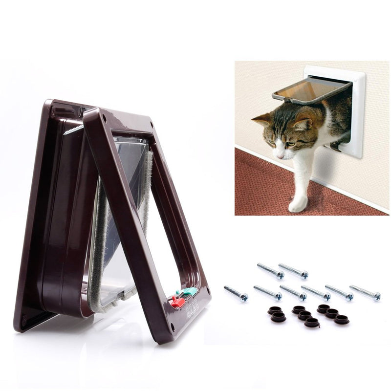 OIZEN 4-Way 4 Way Locking Cat Flap, Cat Door Pet Door Kit for Cats and Small Dogs(19x20x5.5cm) - PawsPlanet Australia