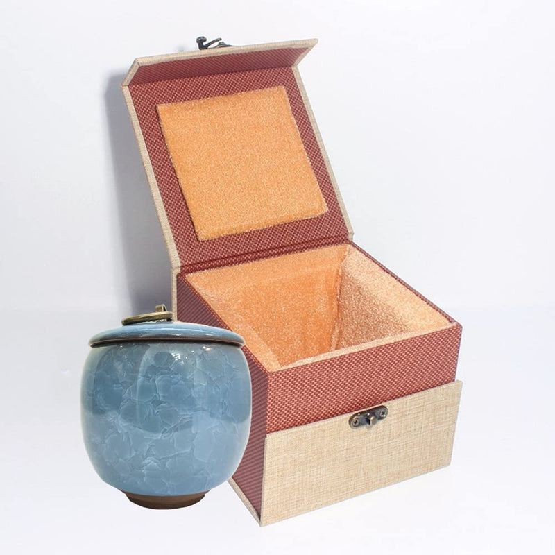 Vencede Handicrafted Ceramics Mini Pet Urns, Small Urn for Human Ashes, Ashes Keepsake Memorial Ashes Holder, Pet Coffin, Urn for Dog Ashes Cat Ashes Pet Ashes, Sealed Ceramic (Blue) Blue - PawsPlanet Australia