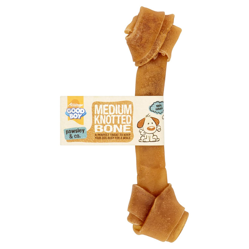 Good Boy - Medium Rawhide Knotted Bones - Dog Chews - Made From 100 Percent Natural Hide - Pack of 10 - Dog Treats Natural Bison 10 Count (Pack of 1) - PawsPlanet Australia