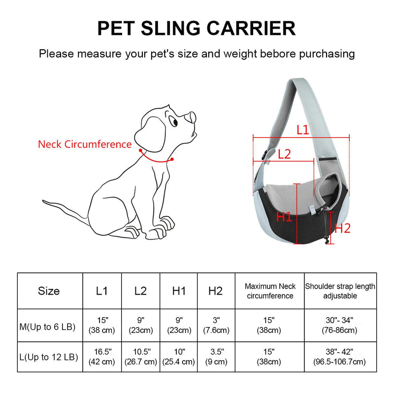 You Pet Dog Sling Carrier, Breathable Mesh Travelling Pet Hands-Free Sling Bag Adjustable Padded Strap Front Pouch Single Shoulder Bag for Dogs Cats L - PawsPlanet Australia