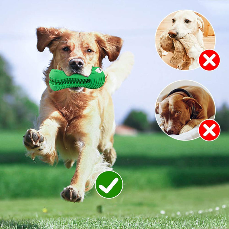 WeChip indestructible dog toy,Squeak Toys/Interactive Toys for Large Medium Breed Dog,Tough extremely Durable chewy toys,Natural Rubber Dog Brushing Stick(Green). - PawsPlanet Australia