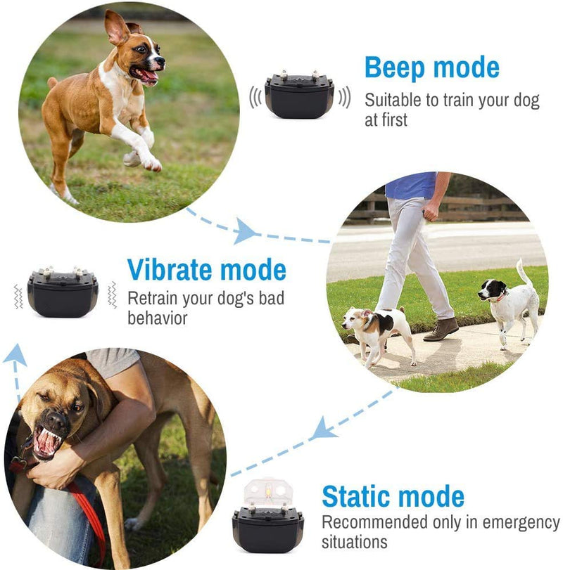 [Australia] - Bark Collar for Pet Training Shock Chain Anti-Bark Remote Control Punish Shock Warning 3 in 1 