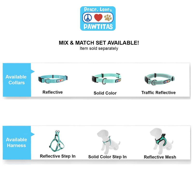 Pawtitas Traffic Reflective Dog Leash Comfortable Handle for Heavy Duty Dog Training Lead for Small and Medium Dogs 6 ft - 180 cm | Extra Small / Small Teal Lead XS / S 180 cm Teal 🚦Traffic - PawsPlanet Australia