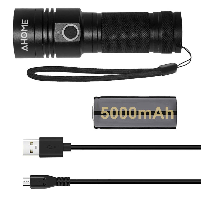 [Australia] - AHOME V3 UV Blacklight Flashlight [USB Rechargeable] 10W Black Light 395nm Ultraviolet LED Lamp, Scorpion Finder & Pet Urine Detector with [5000mAh Battery] and Charging Cable 