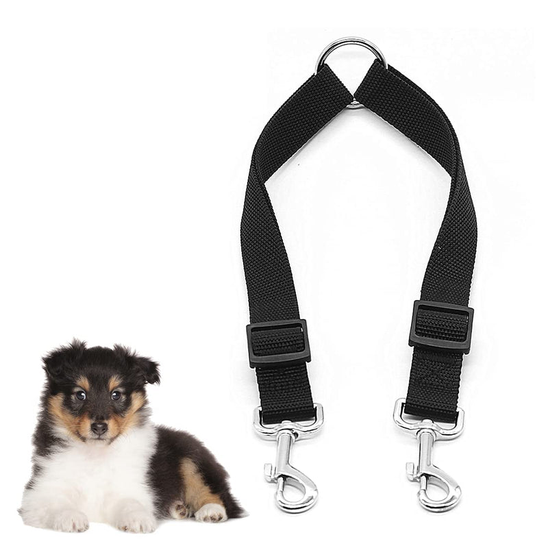 LEEQ Double Leash for 2 Dogs - Adjustable Double Pet Trainer Leash No Tangle Double Dog Double Leash Walking Trainer Leash for Two Dogs (Black) - PawsPlanet Australia