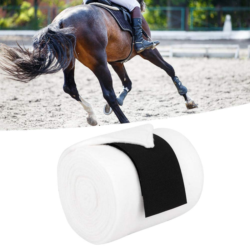 4 Rolls Horse Leg Wrap White Thicken Fleece Horse Leg Protection Bandage Professional Equestrian Horse Leg Polo Wrap for Exercising Training - PawsPlanet Australia