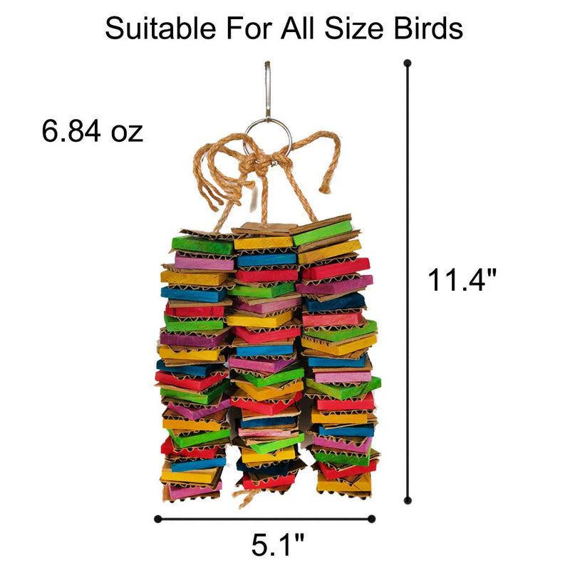 [Australia] - Coppthinktu Parrot Toys for Large Birds, Cardboard Big Bird Toys African Grey Parrot Toys Natural Wooden Bird Cage Chewing Toy with Clip for Small Medium and Large Parrots and Birds cardboard parrot toy 