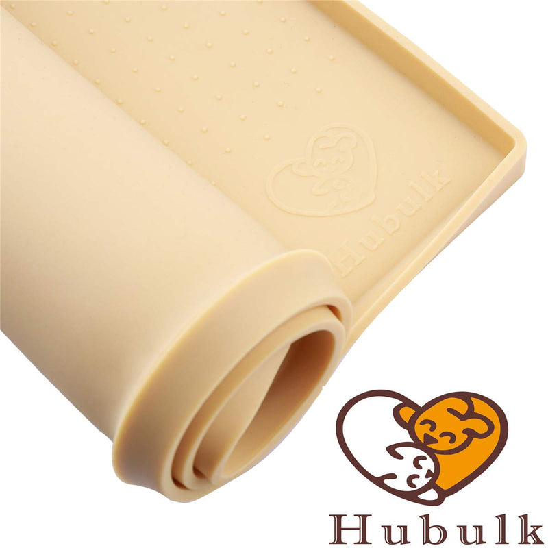 Hubulk Dog Cat Food Feeding Mat L (19"x12") XL (24"x16") or XXL (32X24) 0.5" & 1" inch Raised Edge Silicone Non Slip Waterproof Pet Food Mat Dog Bowl Placemat Large (L?19" x 12" x 0.5"?, Beige) L?19" x 12" x 0.5"? - PawsPlanet Australia