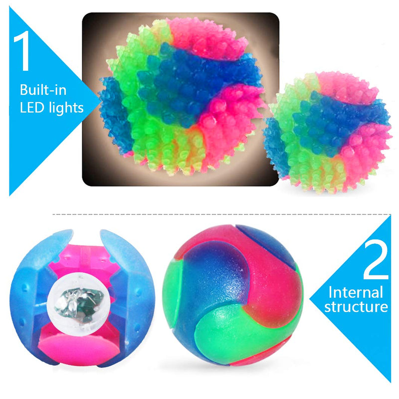 Rolin Roly Dog Ball Flashing Light Up Dog Ball Color Changing Bouncing Dog Flashing Play Ball Jumping Dog Ball Interactive Ball Dog Toys Moving Ball For Puppy Cats (4PK Smooth Ball) 4PK Smooth Ball - PawsPlanet Australia