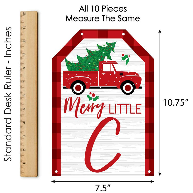 Big Dot of Happiness Merry Little Christmas Tree - Hanging Vertical Paper Door Banners - Red Truck and Car Christmas Party Wall Decoration Kit - Indoor Door Decor - PawsPlanet Australia