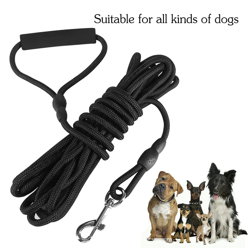Vivifying Dog Check Cord, 32FT/10M Floatable Long Dog Training Rope with Handle for Beach, Lake Black - PawsPlanet Australia