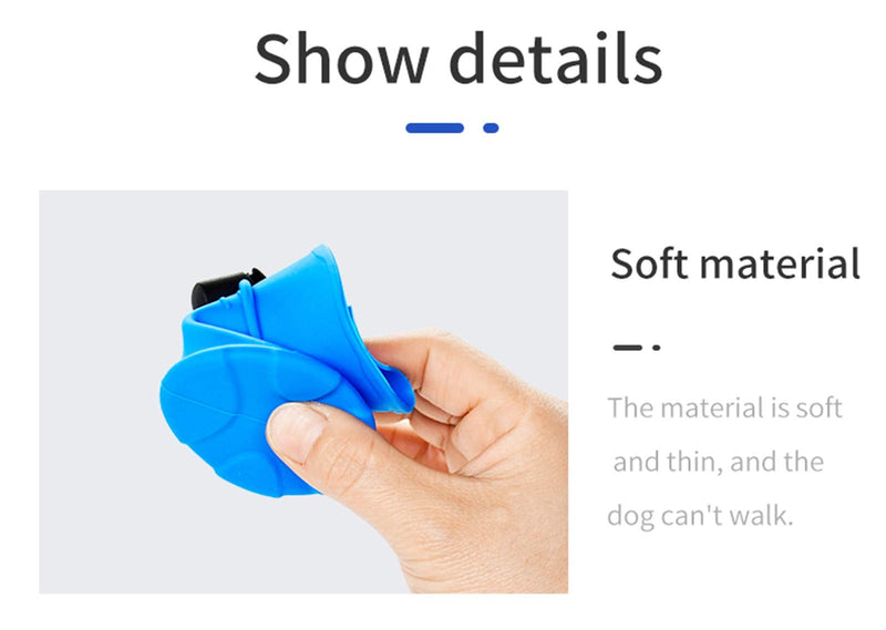 GZPQJYFJ 4PCS Silicone Dog Boots for Dogs, Waterproof Dog Rubber Shoe Covers Non Slip Protection Dog Socks Shoes Medium Size Dogs Rain Protectors Booties Blue - PawsPlanet Australia