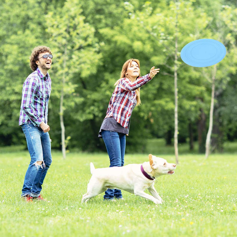 N/F Mokinga Rubber Frisbee, 2PCS Silicone Intellectual Training Toys for Small and Medium-sized Dogs, Pet Bite-resistant Frisbee for Land and Water (Diameter: 18cm) - PawsPlanet Australia