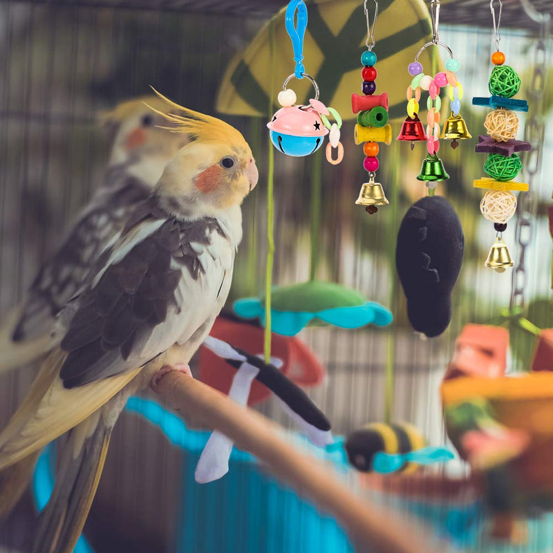 Yorgewd 8-Pack Bird Toys Parrots Cage Toys Hanging Swing Shredding Chewing Perches Parrot Toy Parrot Bite Toy for Budgie, Cockatiels, Conures, Finches, Small Parakeets - PawsPlanet Australia