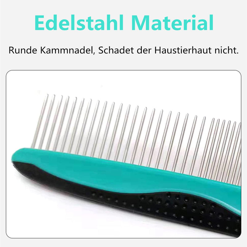 Metal Dog Comb, Stainless Steel Pet Comb Pet Grooming Comb Rounded Teeth Dog Comb for Large, Medium and Small Dogs and Cats with Tangled Short Long Hair (Purple) Purple - PawsPlanet Australia