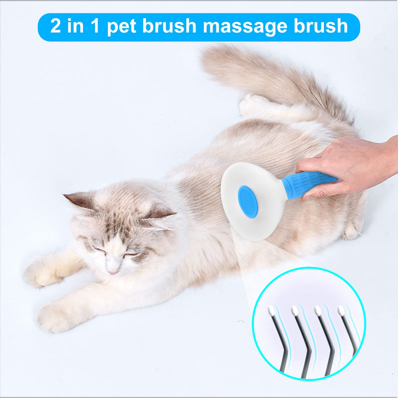 Dog Cat Brush Pet Grooming Brush,Self Cleaning Slicker Brushes for Dogs Cats ,Pet Grooming Tool with Cleaning Button for Cats Dogs Quick Cleaning Tools Cat Dog shedding Brush (blue) blue - PawsPlanet Australia