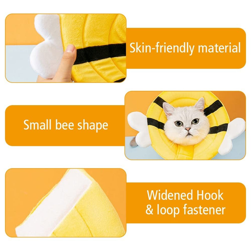 MiOYOOW Protective Collar Cats, Bee Shape Pets Recovery Collar Lovely Puppy Neck Brace for Prevent Scratches Prevent Bites Cleaning Care of Puppies - PawsPlanet Australia