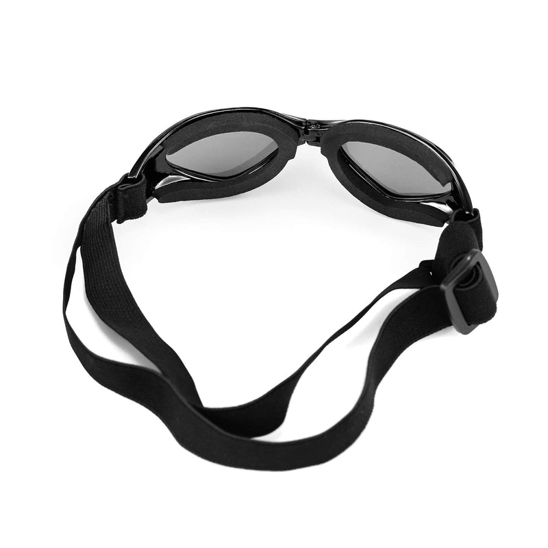Vevins Dog Goggles Sunglasses UV Protective Foldable Pet Sunglasses Adjustable Waterproof Eyewear for Cat Dog Black - PawsPlanet Australia