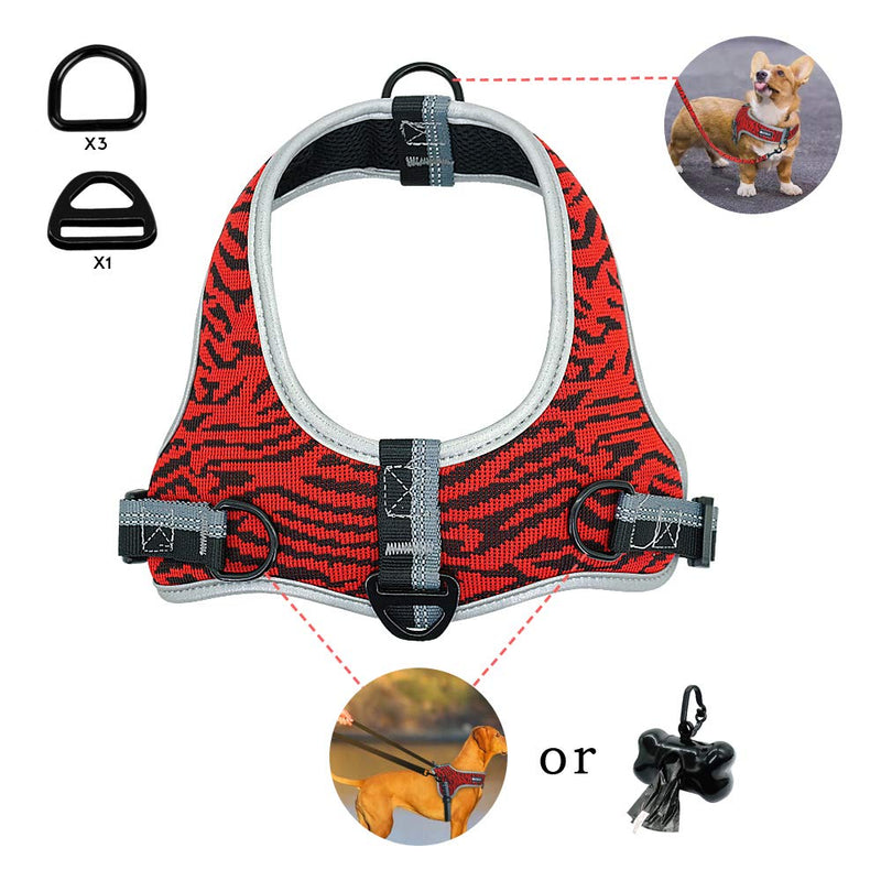 [Australia] - Muttitude No-Pull Training Dog Harness - Front Clip Dog Harness – Brown, Red, Orange, and Black Dog Harness for Dogs 10 to 55 Lbs XL 40-55 Lbs. 