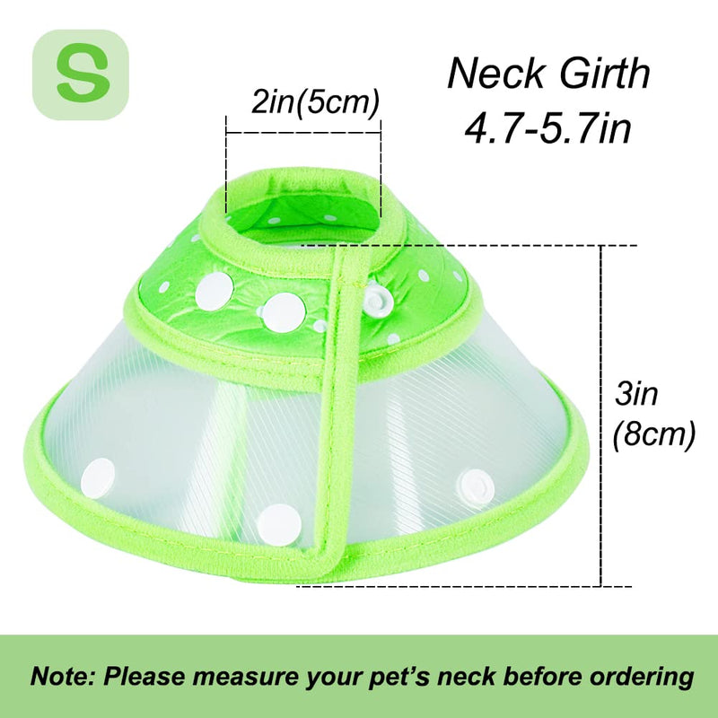Vividifying Pet Neck Brace, Adjustable from 11.9-14.4 cm Lightweight Protective Collar for Puppies, Small Dogs and Cats (Green-S) Green-S - PawsPlanet Australia