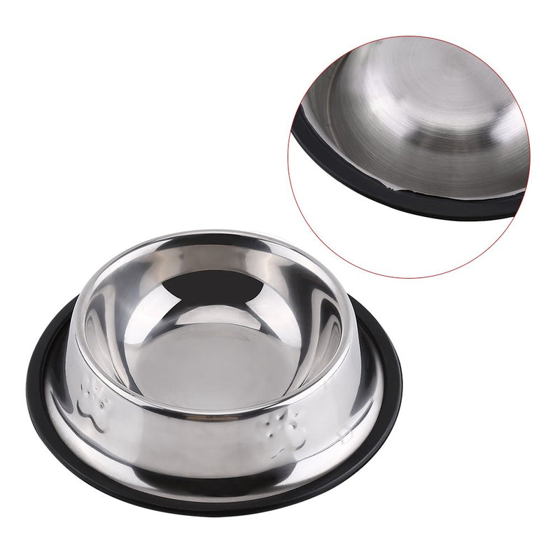 Junlucki Cat Feeder Water Feeder Dog Bowl Pet Food Bowl Stainless Steel Travel for Home(18cm) 18cm - PawsPlanet Australia