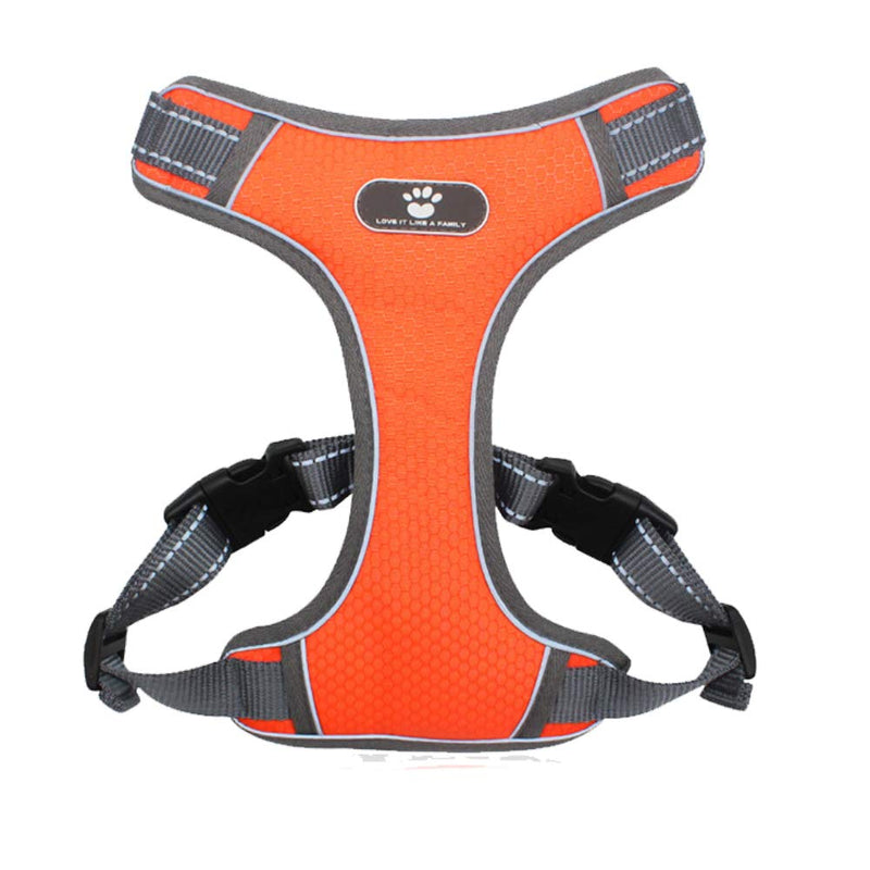 FEimaX No Pull Dog Harness Adjustable Pet Vest Harness for Small Medium Large Dogs Reflective Oxford Material Chest Harness for Puppies, Soft Breathable Mesh Padded, Outdoor Easy Control (M, Orange) M (chest19.6''-25.2'') - PawsPlanet Australia