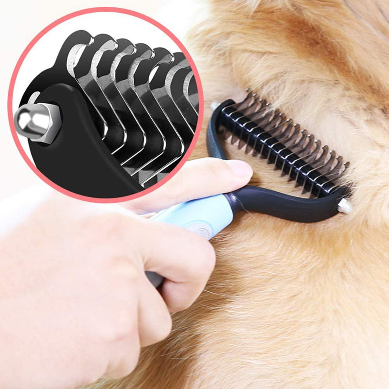 AIWEIYER Pet Grooming Tool - Pet Dematting Comb - Pet Grooming Comb - Safe Dematting Comb for Easy Mats & Tangles Removing - No More Nasty Shedding and Flying Hair (blue) blue - PawsPlanet Australia