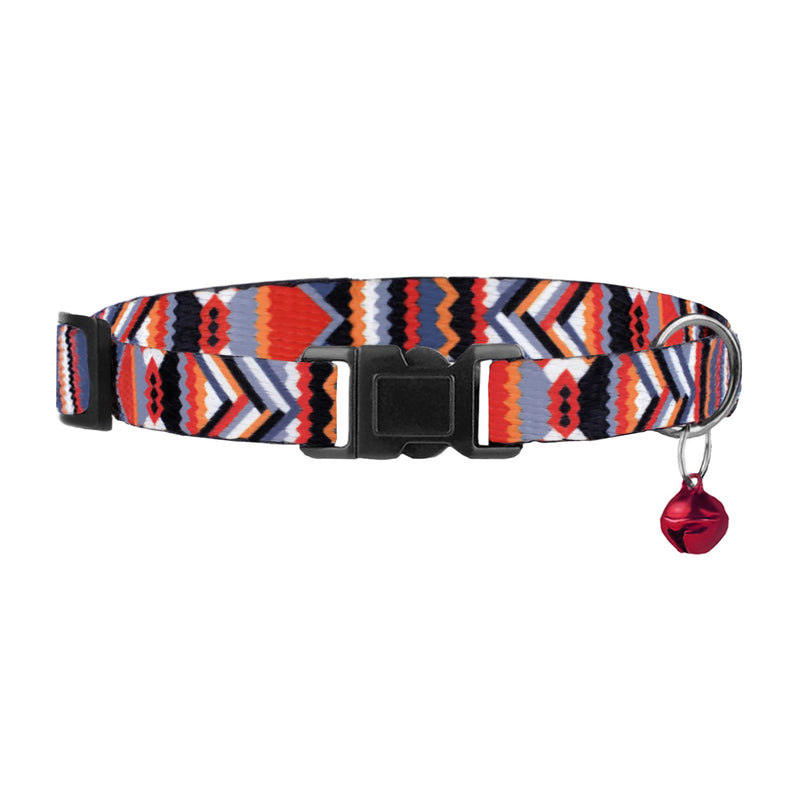 Murom Breakaway Cat Collar with Bell - 2 Pack Safety Tribal Pattern Geometric Aztec Print Collars for Cats Kitten (Tribal + Geometric) - PawsPlanet Australia