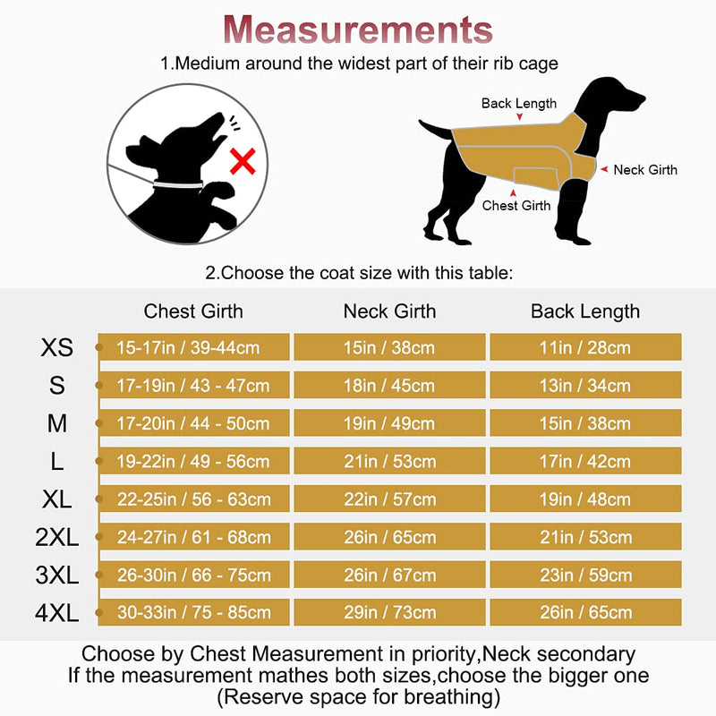 ThinkPet Warm Reversible Dog Coat - Thick Padded Comfortable Winter Dog Jacket, Reflective Safey Dog Vest M Yellow M(Back 39cm, Chest: 50-62cm) - PawsPlanet Australia