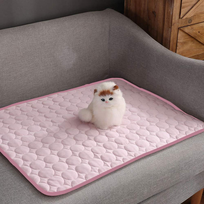 [Australia] - Pet Cooling Mat,Dogs Summer Bed Pad Blanket Sleep Ice Silk Bed Washable Soft Breathable for Cat Puppy Small Medium Large Dogs L--70*55cm Pink 