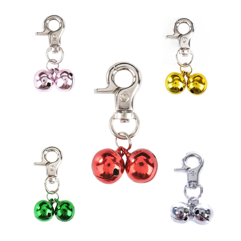 EXPAWLORER 2 Sets Bell Training Charm Pendants Jewelry for Pet Dog Cat Necklace Collar Pink - PawsPlanet Australia