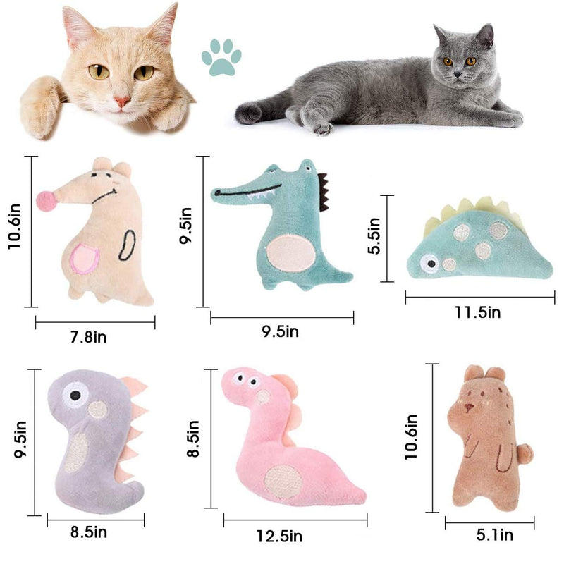 ELOPAW Catnip Toys for Indoor Cats 6 Pcs Cat Toys with Catnip Interactive Kitty Plush Chew Toys - PawsPlanet Australia