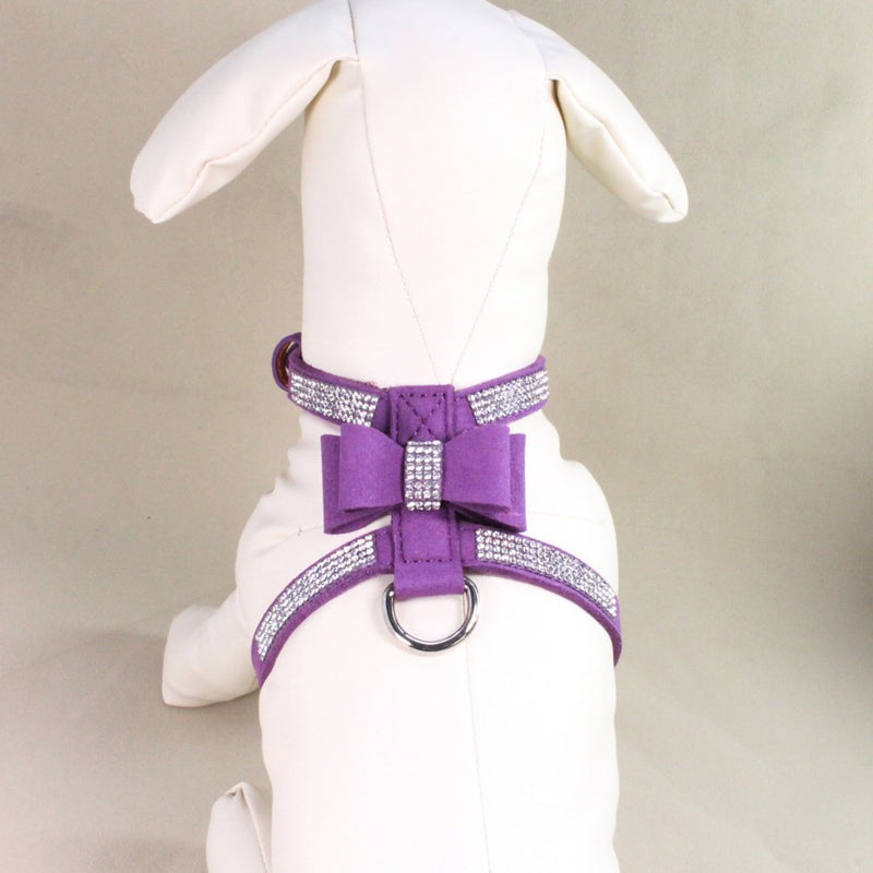 [Australia] - Norbi Fashion Puppy Harness Bling Rhinestone Pet Dog Harness Vest with Bowknot L A Purple 