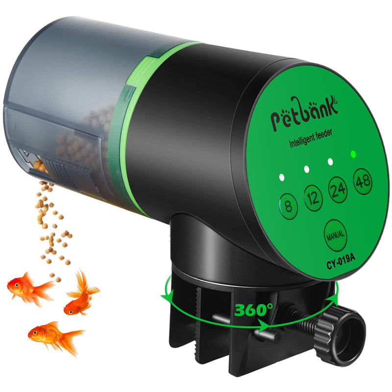 Petbank Automatic Fish Feeder for Aquarium - Auto Fish Food Dispenser Battery Operated Vacation Timer Fish Feeder Automatic Dispenser with 2 AAA Batteries Included CY-019A - PawsPlanet Australia