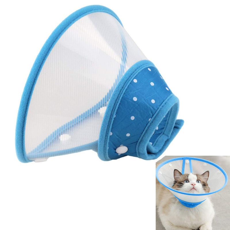 [Australia] - Cat Cone Dog Cone Collar Soft Dotted Recovery Collar After Surgery for Cats Kitten Puppy Small Dogs Pets Animals S Blue 