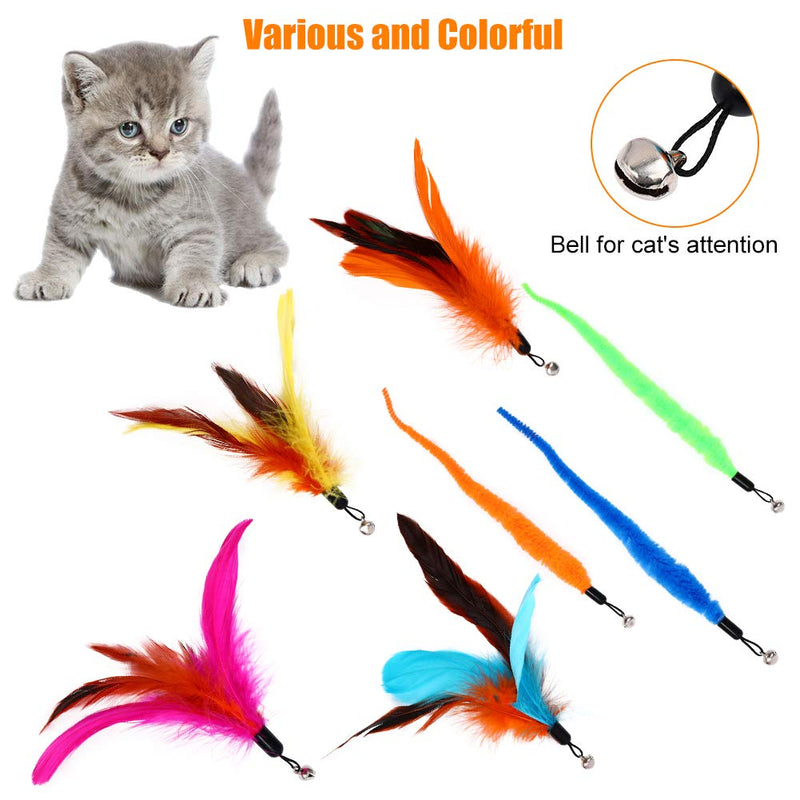 [Australia] - Easeou Cat Toys for Indoor Cats, 12 PCS Retractable Kitten Feather Toys for Indoor Cats, Catnip Fish,Mice Cat Wand Toys, Interactive Catcher Teaser and Funny Exercise Balls and Bells 